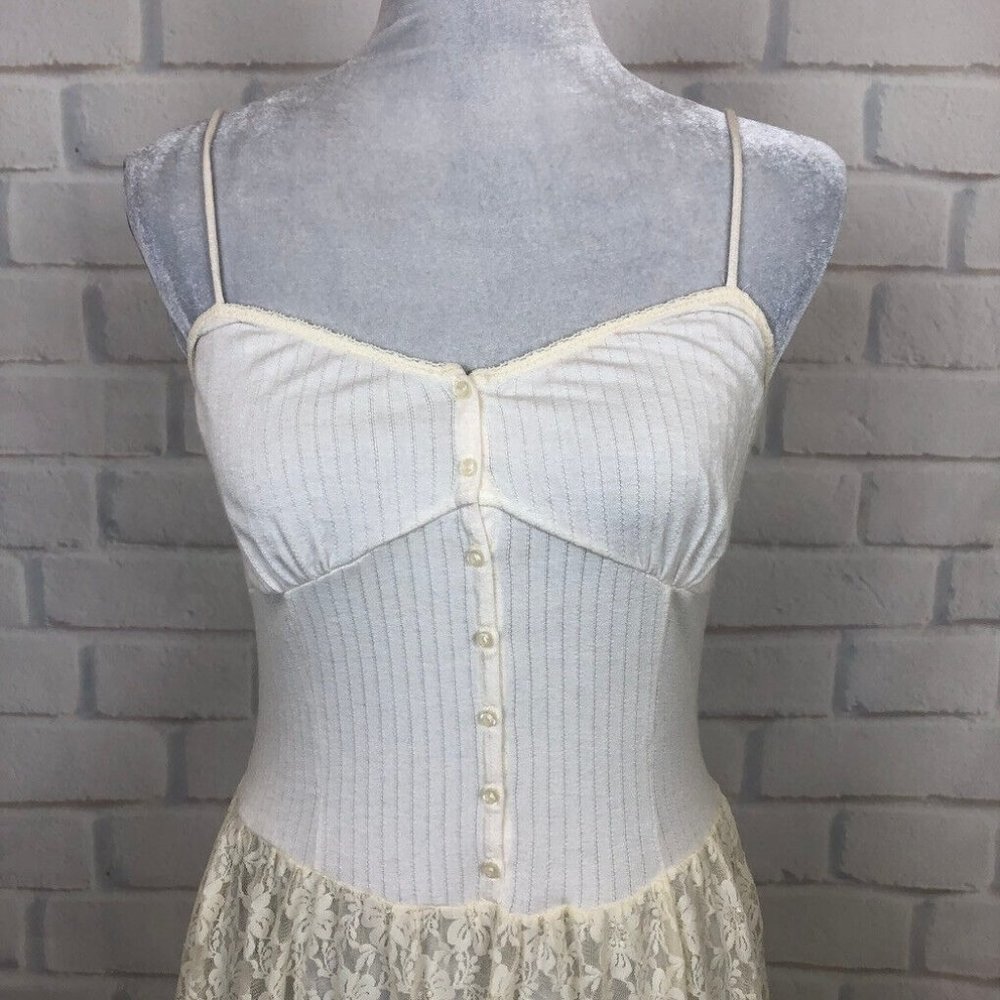 Intimately Free People Ivory Lace Slip Dress Size M - Picture 4 of 10